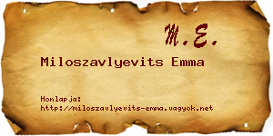 Miloszavlyevits Emma névjegykártya