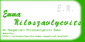 emma miloszavlyevits business card